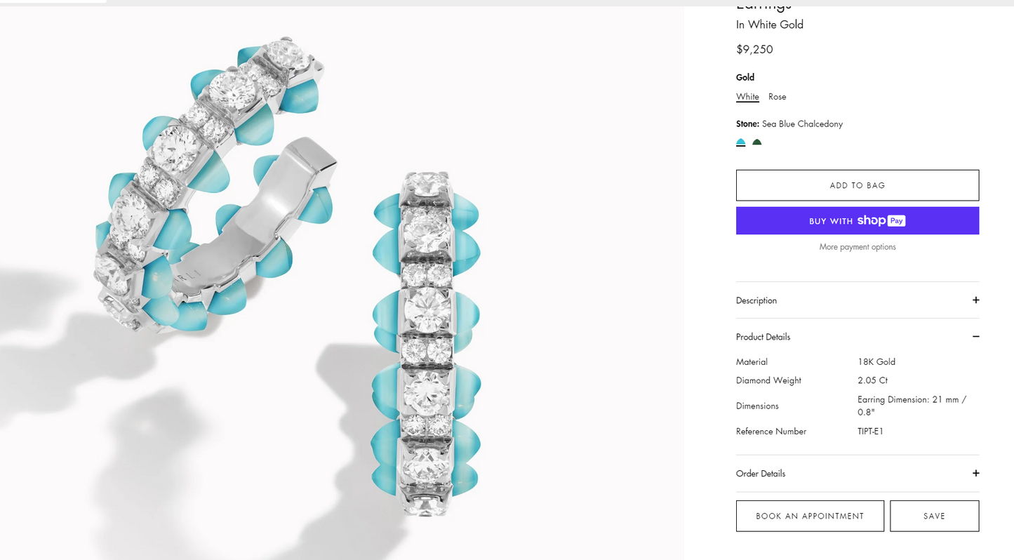 ML-TIPT-E1 pointed cone hoop earrings semi-circle earrings