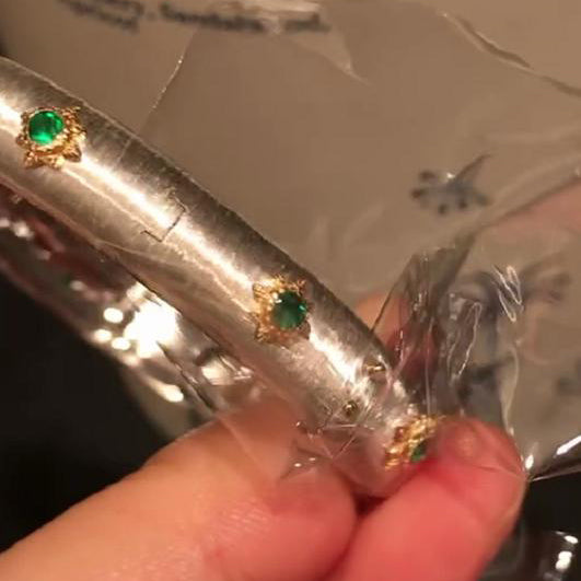 BQLT-BRC632603 8MM round wave lace bracelet double beads 18#