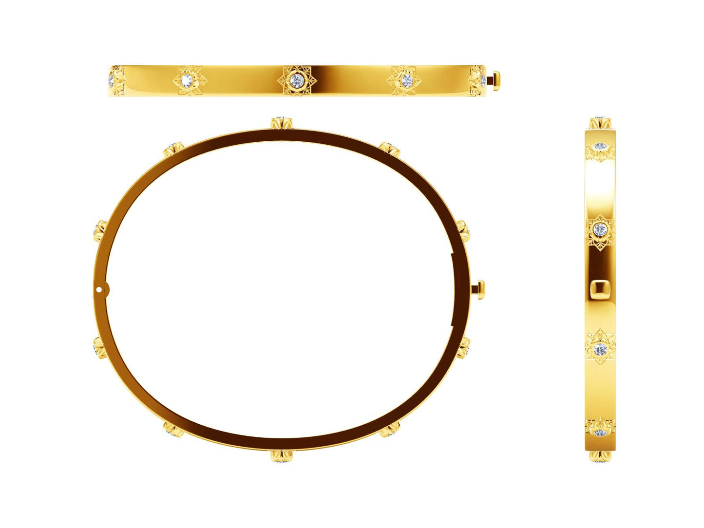 BQLT-BRC481842 5.2mm开关不同平面包镶花边手镯
