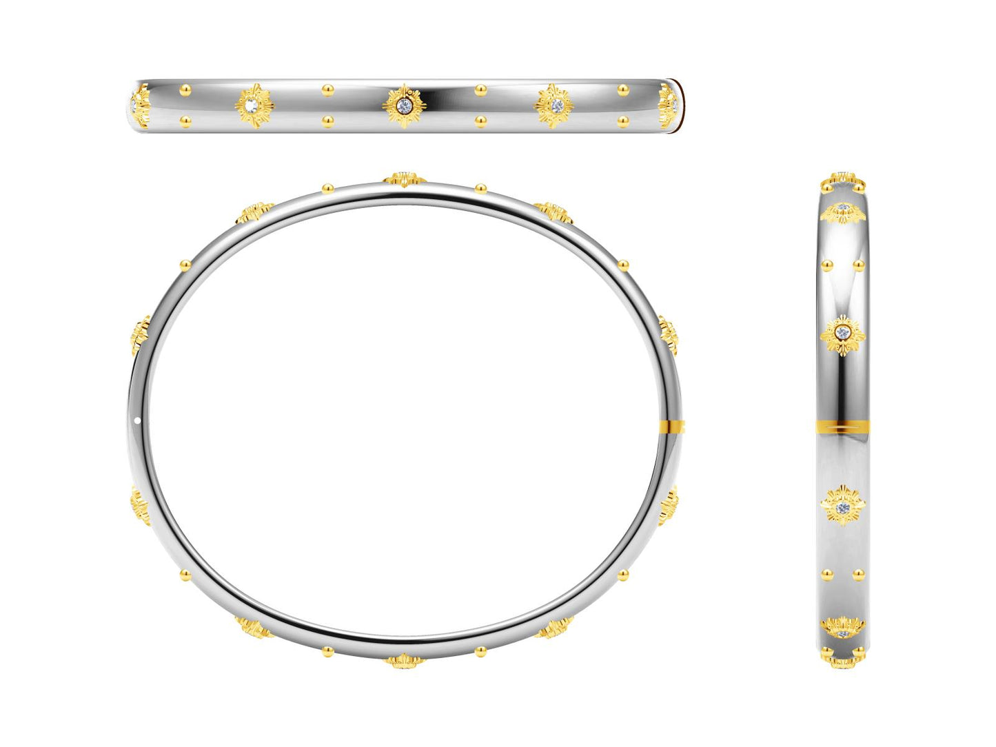 BQLT-RBC716316 6.2MM圆波花边手镯 双珠 18#