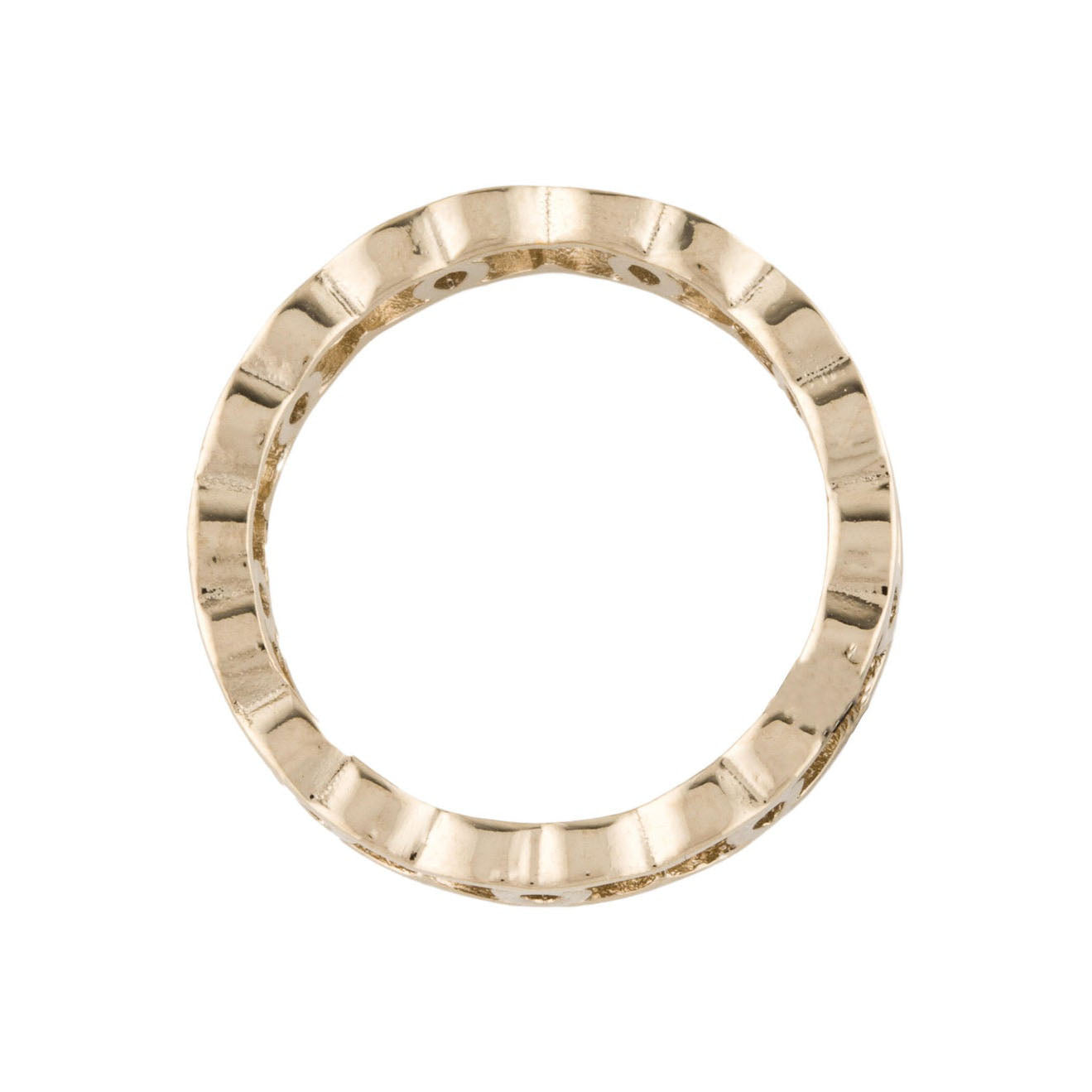 XNE-CHA940751 double C light gold bar ring