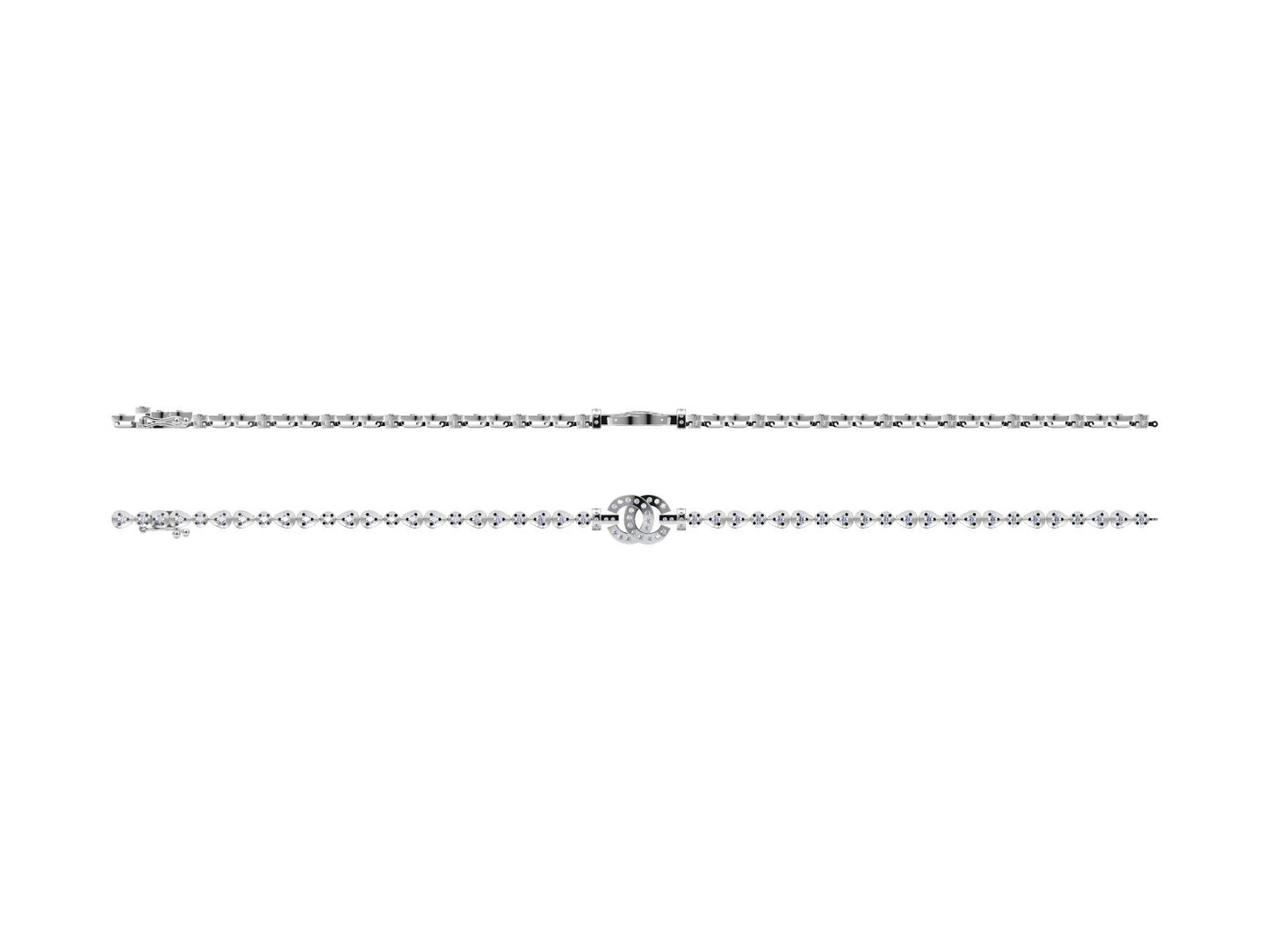 XNE-J65721 double c water drop concave bracelet