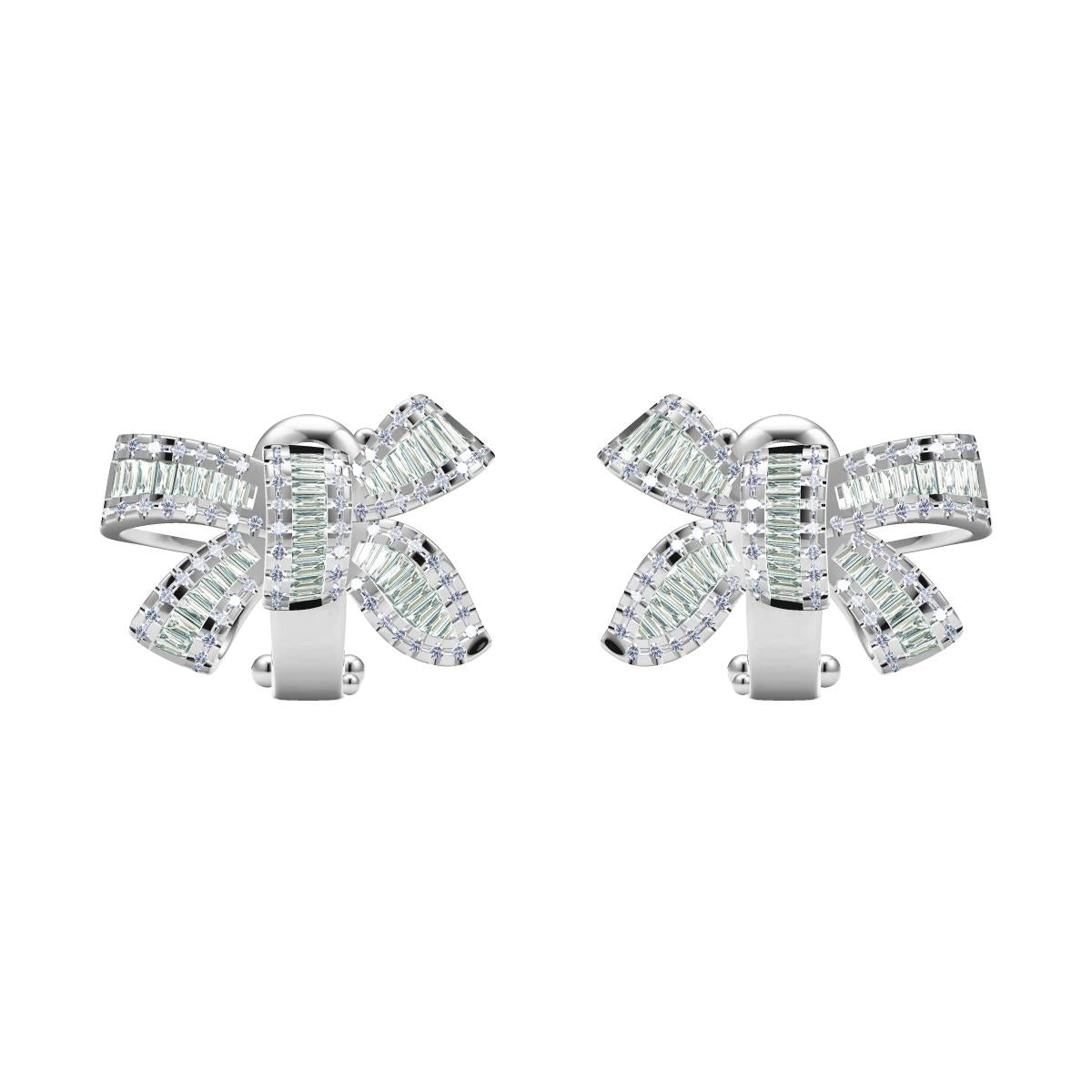 XNE-J39372 bow full diamond earrings