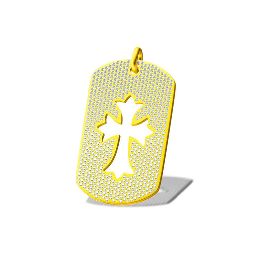 KLX-XL52904258 full diamond hollow cross tag pendant