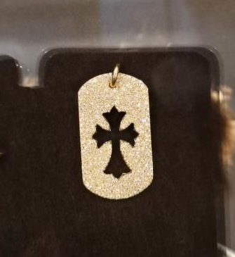 KLX-XL52904258 full diamond hollow cross tag pendant