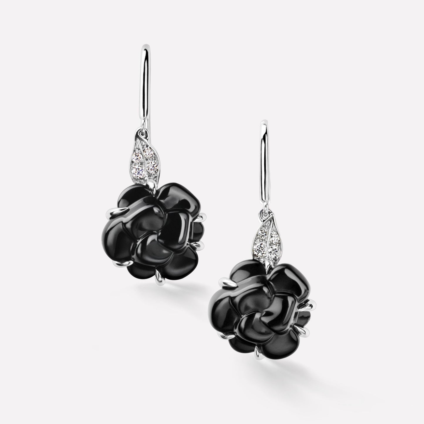 XNE-J2936 Ceramic Camellia Ear Hooks