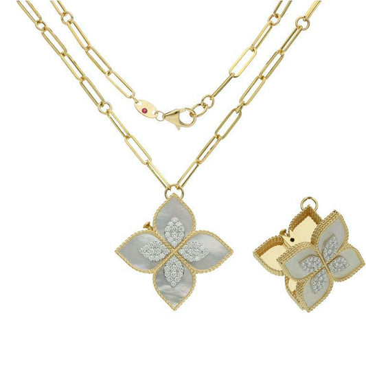 LBT-ADV888CL2024扭绳四叶草玛瑙镶钻82cm、背面开盖吊坠