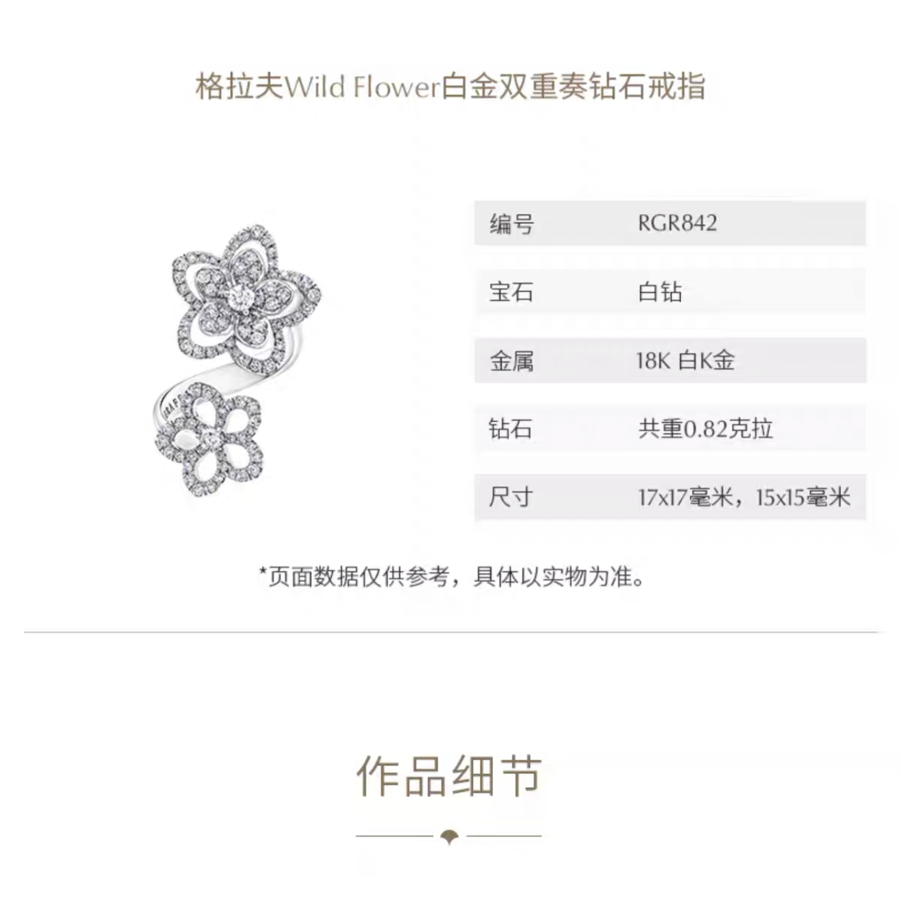 GLF-RGR842五叶花双花头戒指