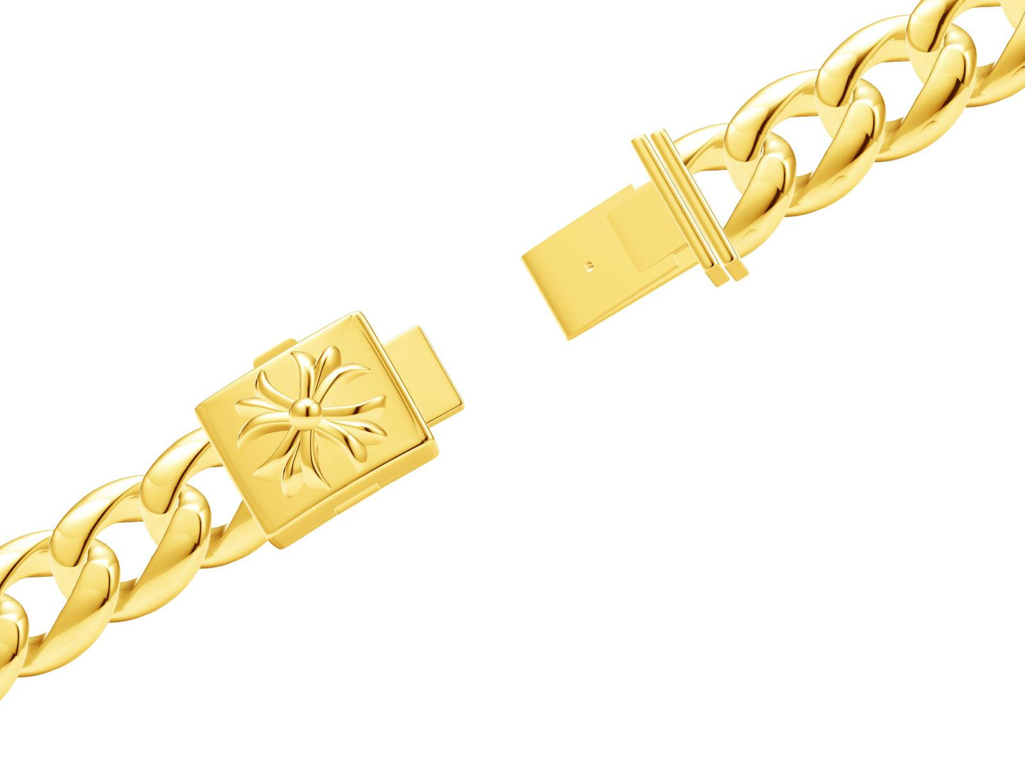 KLX-CH565542 light gold cross denim chain bracelet