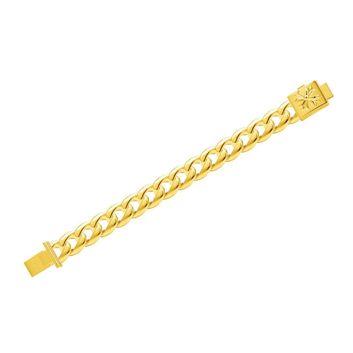 KLX-CH565542 light gold cross denim chain bracelet