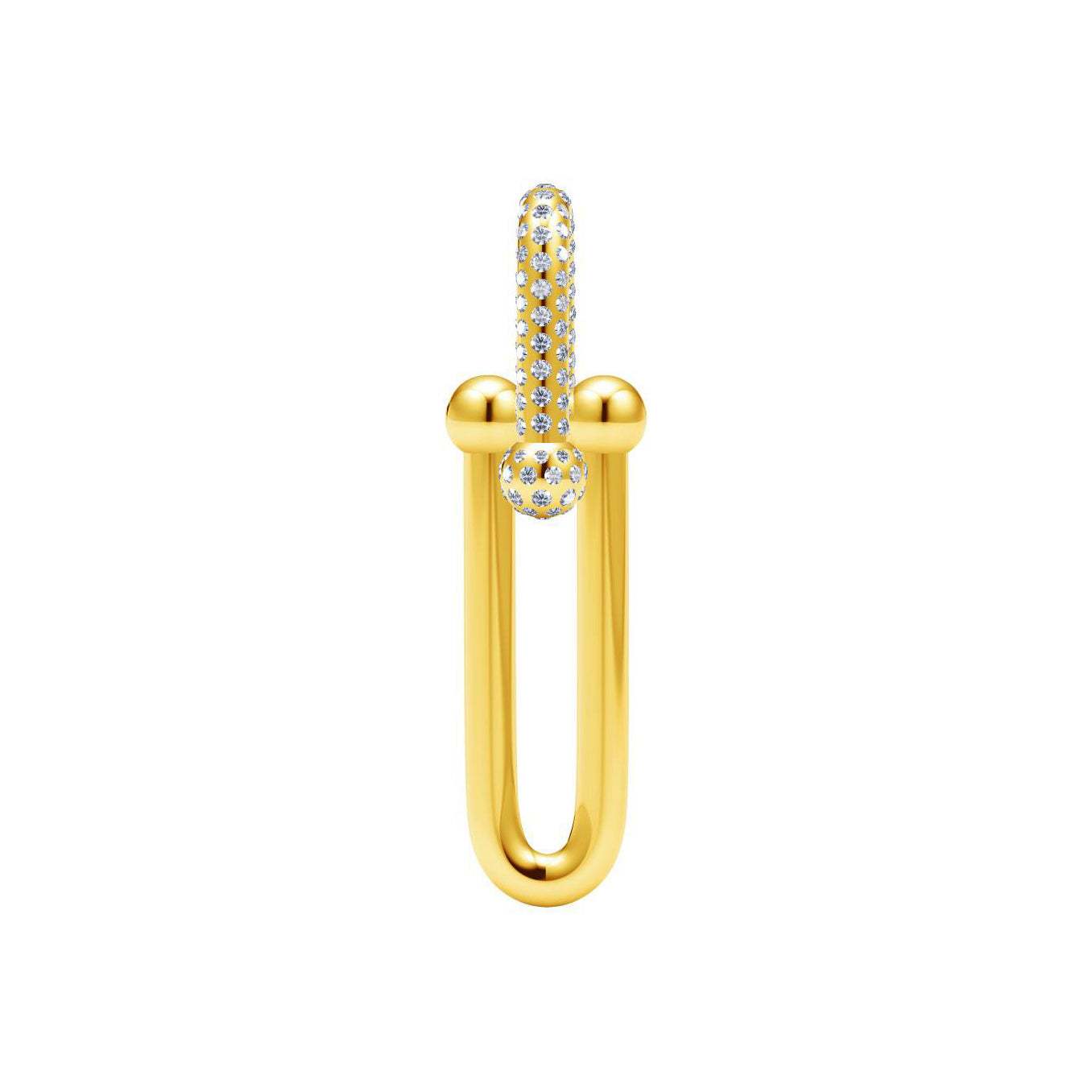 TIF-6133442 U-shaped pendant 35MMT round wave ball chain buckle light gold pendant