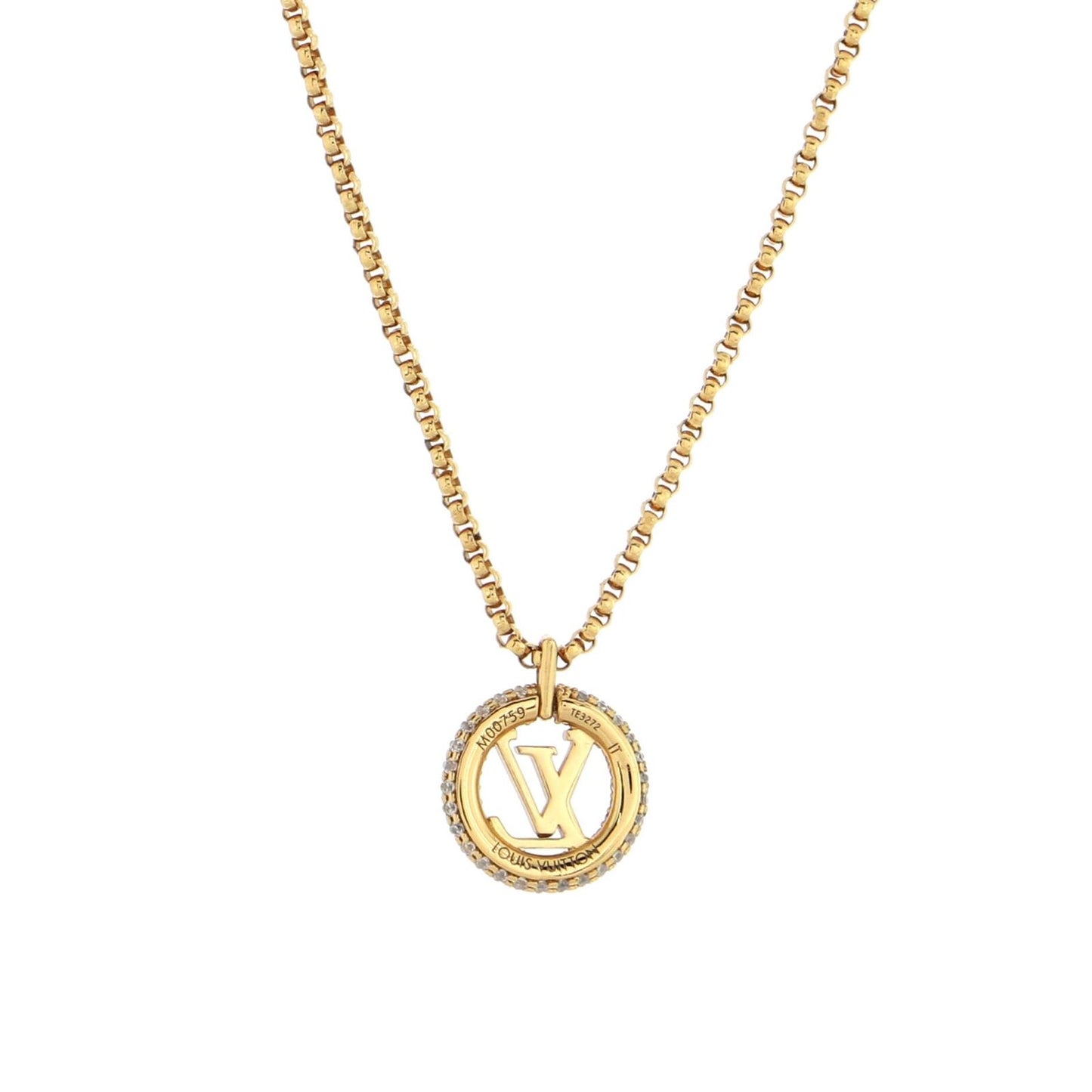 LV-M00759 full diamond LVLOGO round pendant