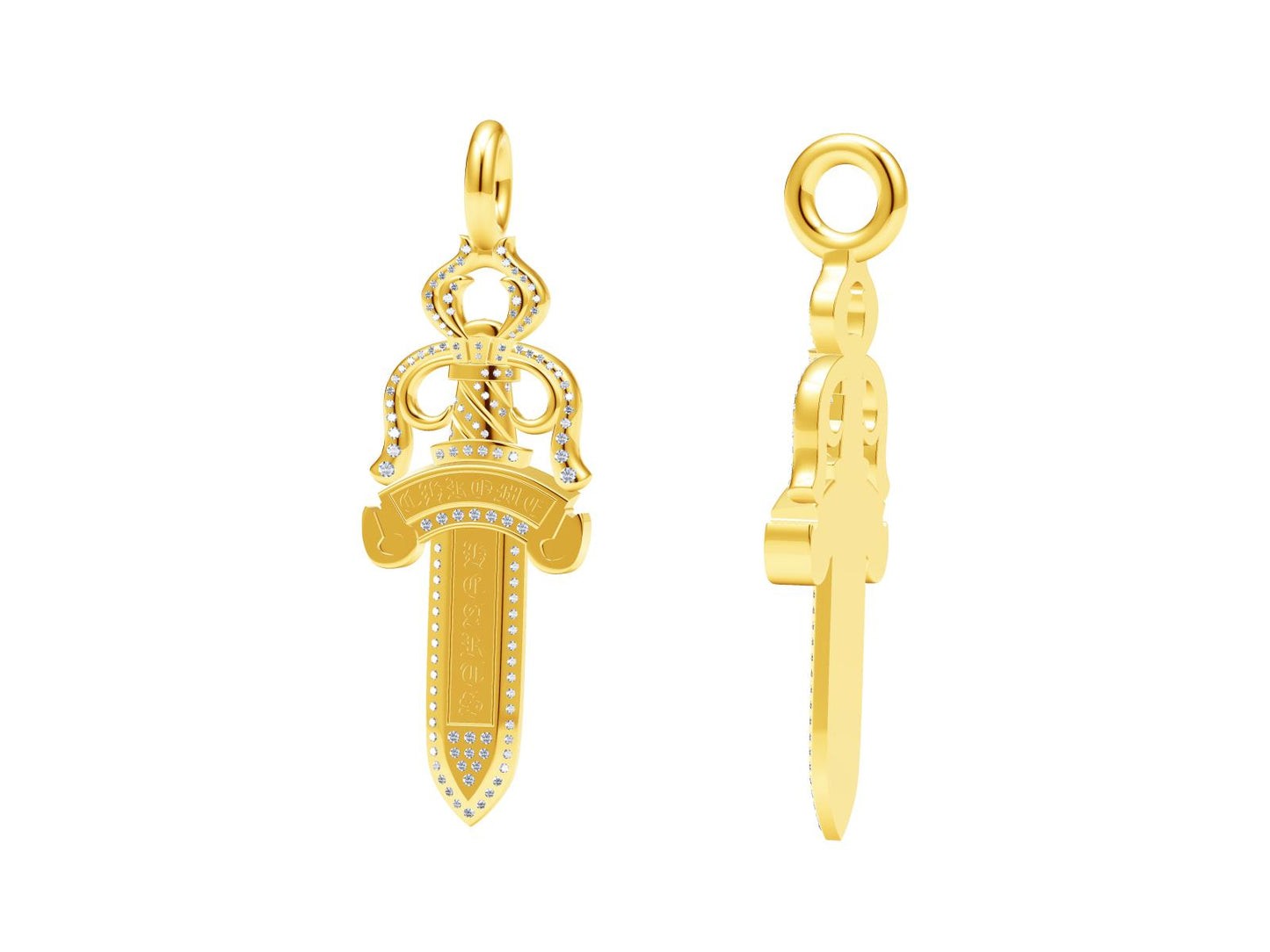KLX-CH903146 single-sided sword diamond pendant
