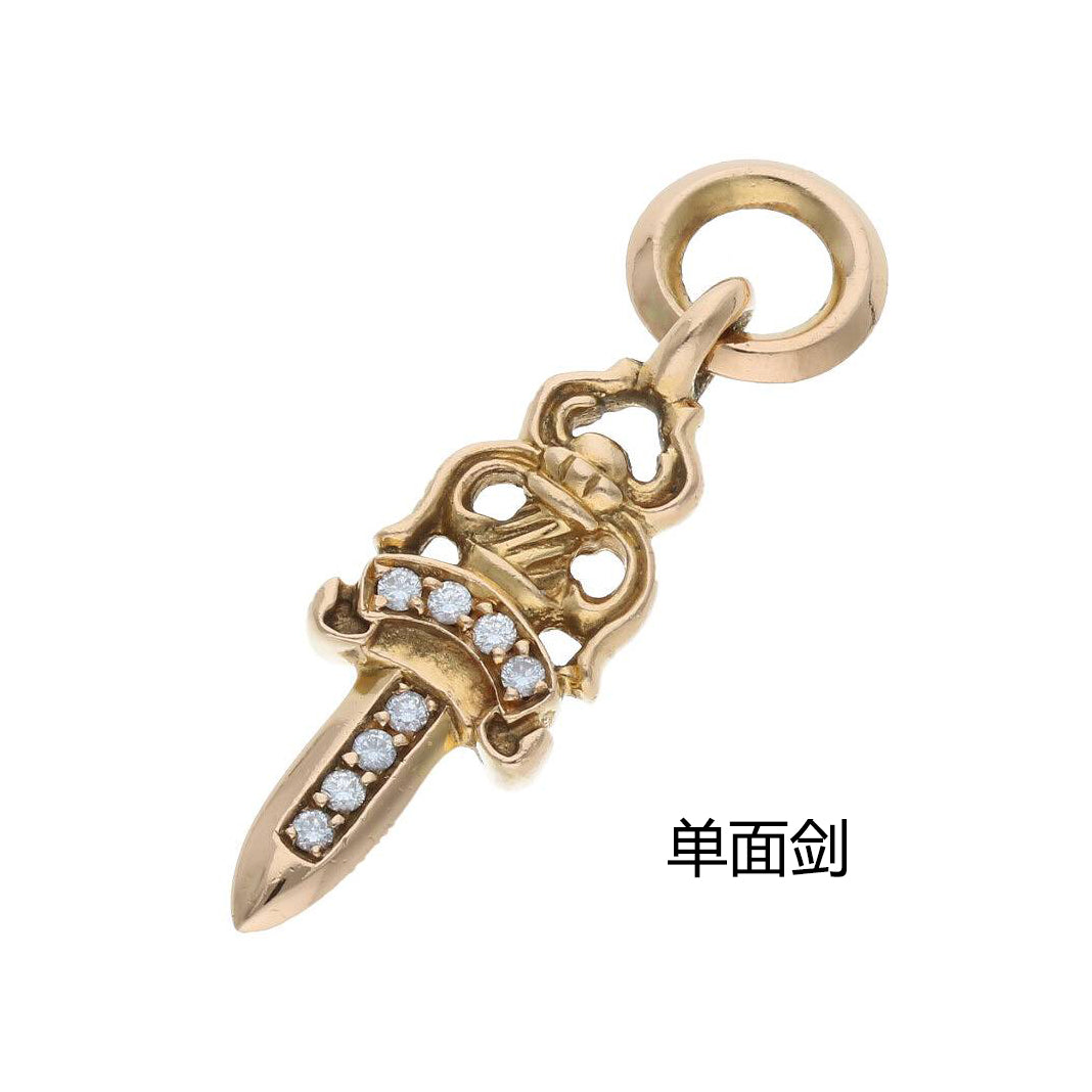 KLX-CH725751 36.6mm single sided dagger sword pendant