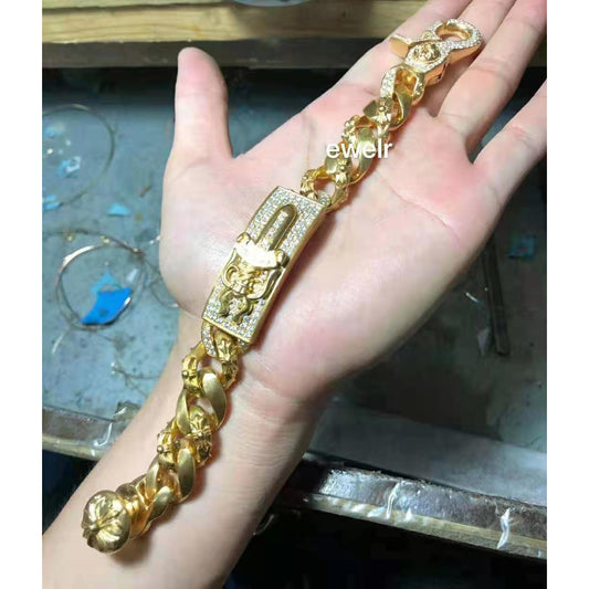 KLX-SZ886922 stone-set retro sword bracelet (chain length 21cm)