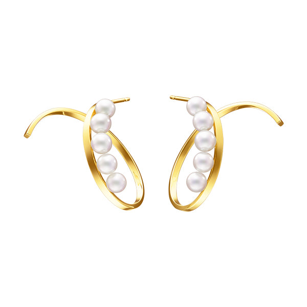 TSQ-E-4141 Pearl twisted coil earrings