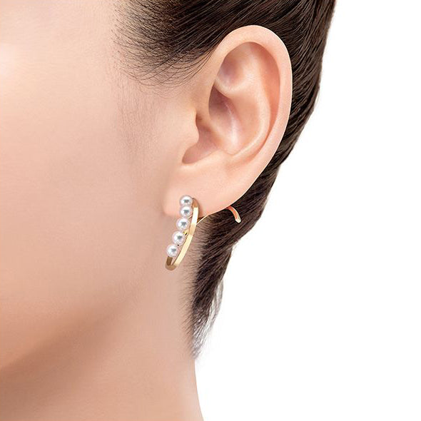 TSQ-E-4141 Pearl twisted coil earrings