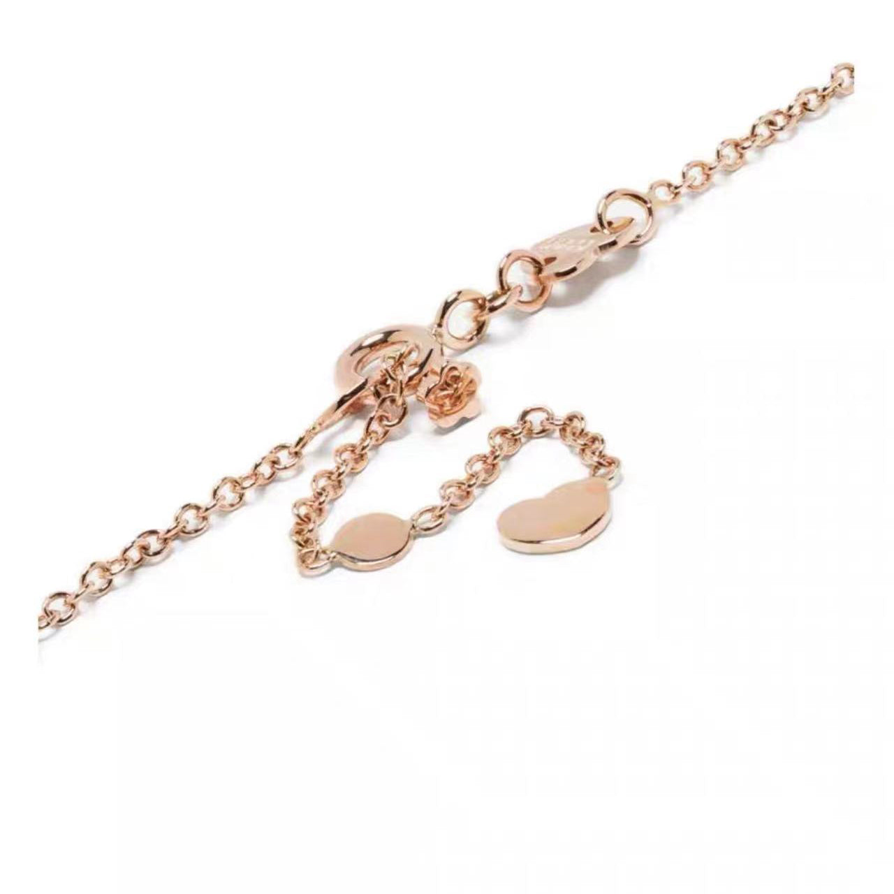 PB-16458R full diamond honeycomb bottom four petal pendant necklace