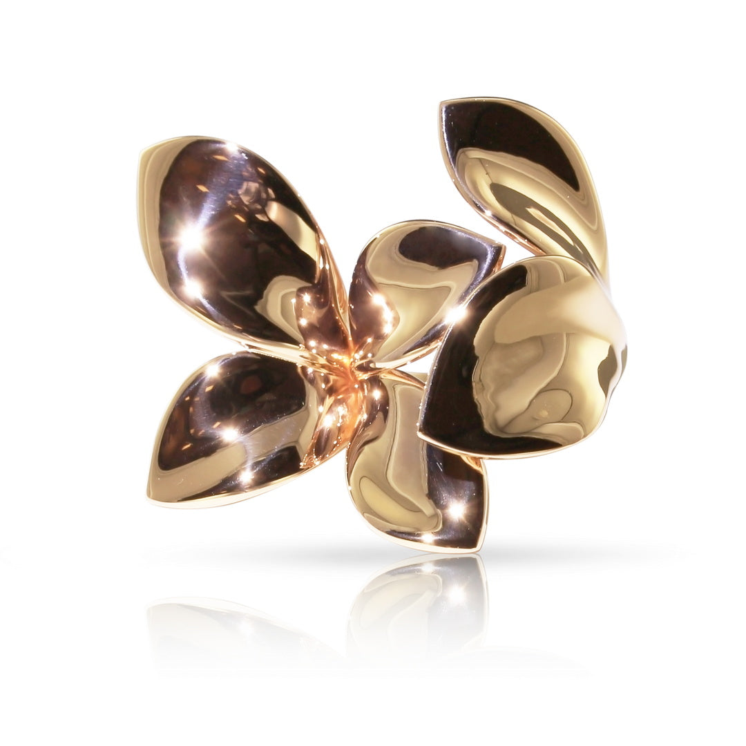 PB-15086R open light gold petal leaf ring