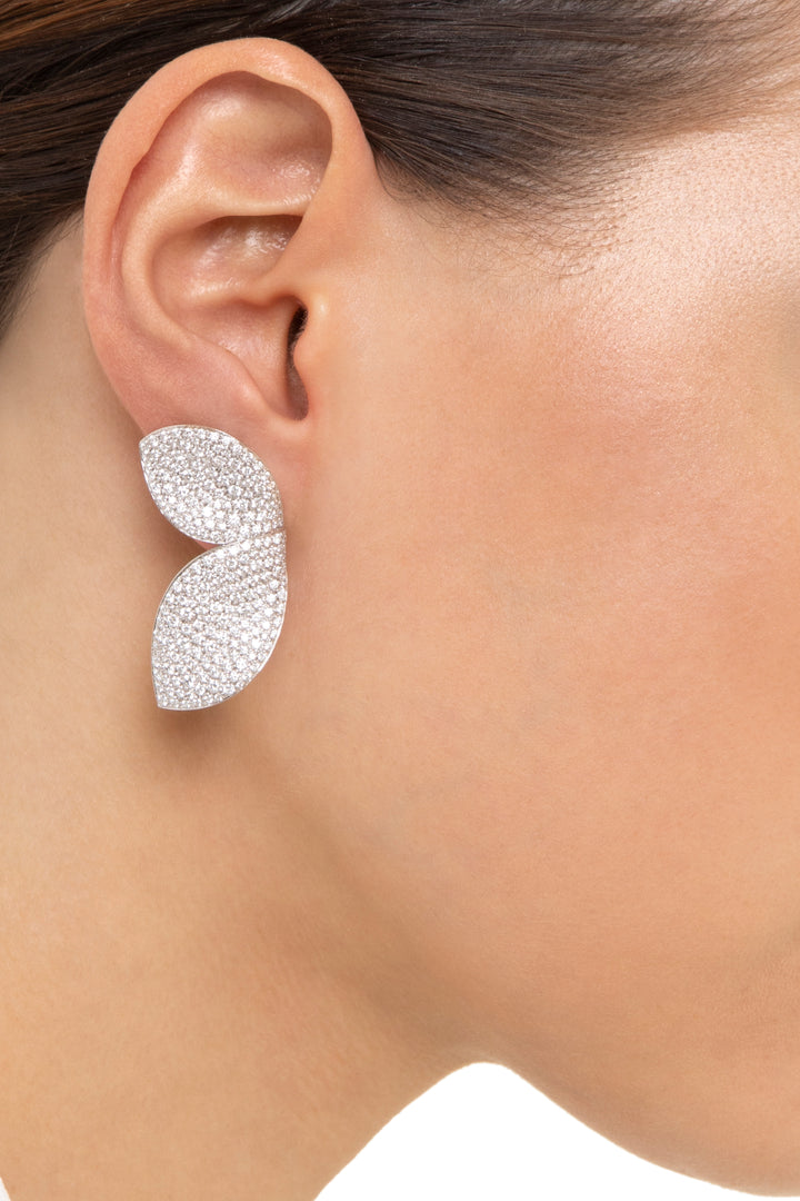 PB-16459BR diamond leaf earrings