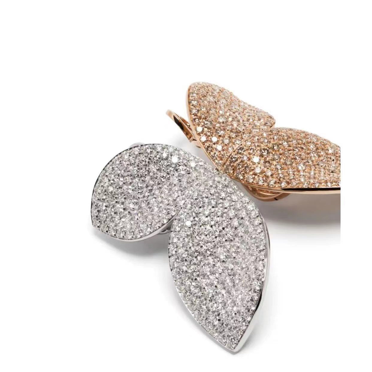 PB-16459BR diamond leaf earrings