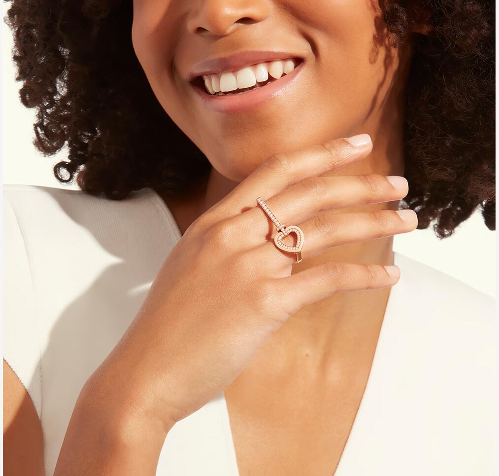 FLD-4B0991 Heart-shaped two-finger ring 17#