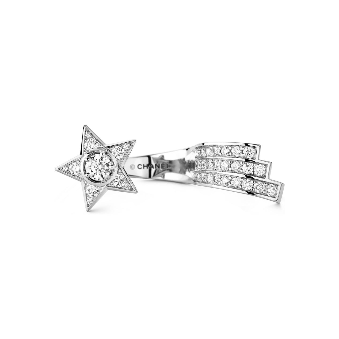 XNE-J12118 inlaid diamond-five-pointed star trailing ring