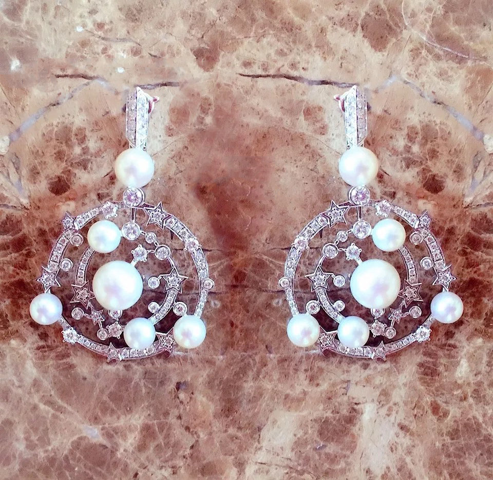 XNE-J36247 star pearl earrings