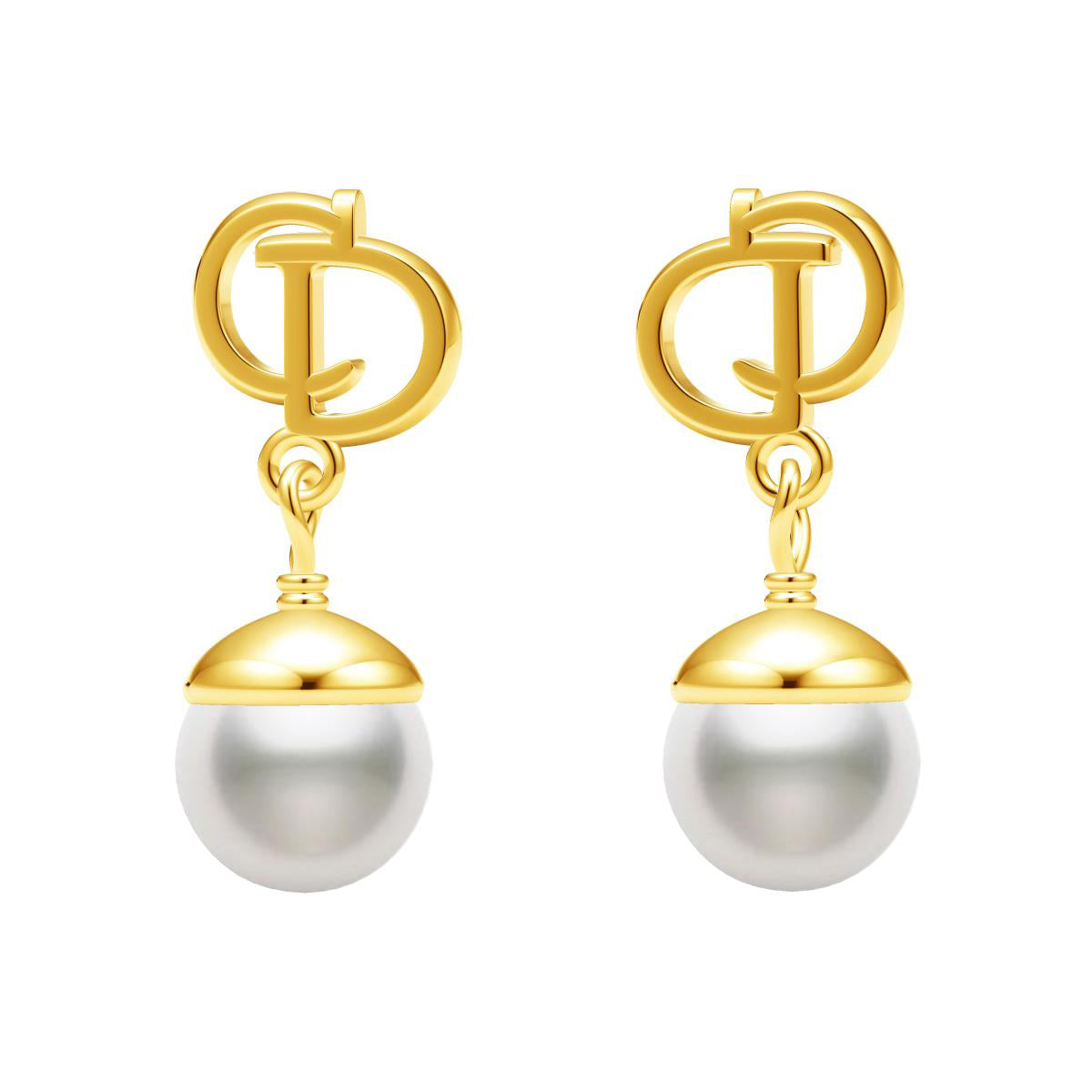 DA-E6724 Letter CD Pearl Stud Earrings