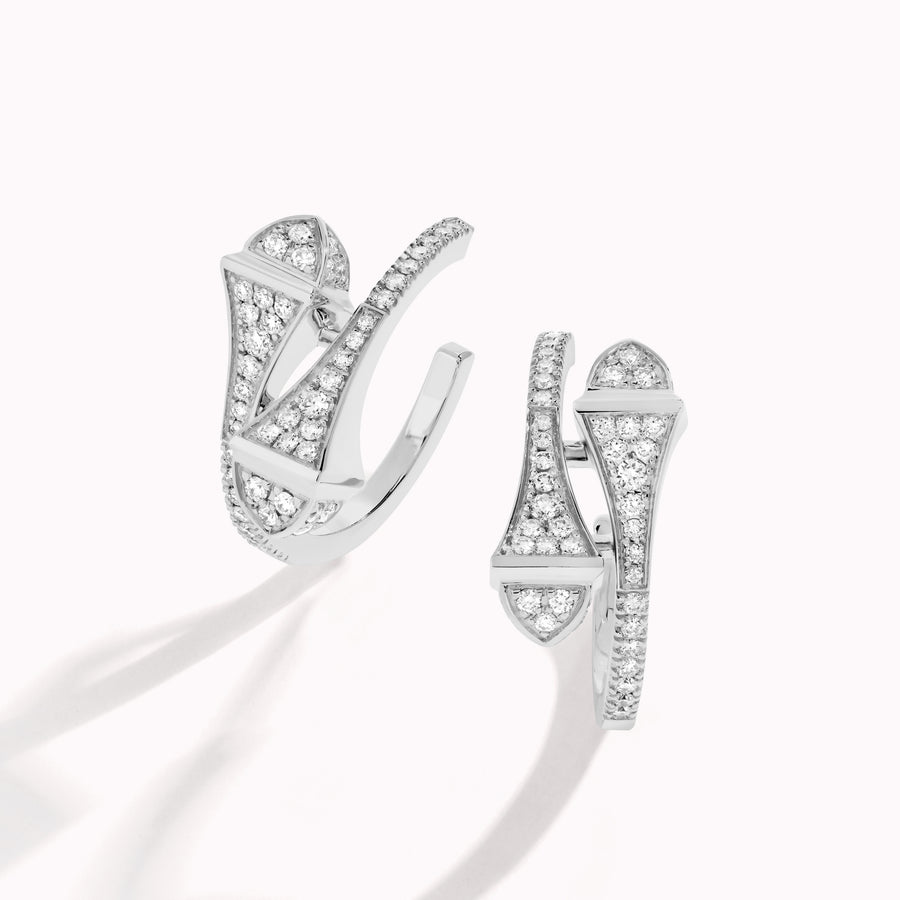 ML-CLEO-E85 full diamond pyramid pyramid earrings