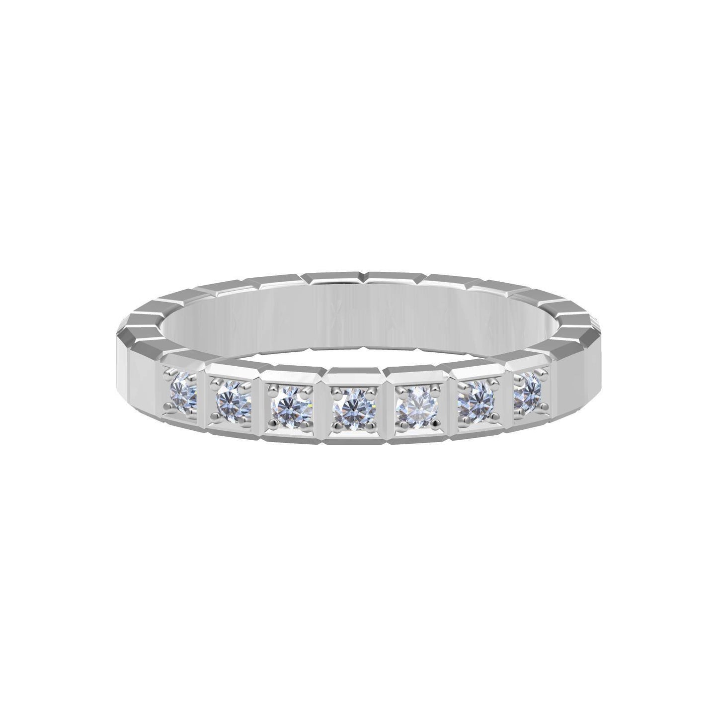 XB-829834-3532 3MM wide version seven diamond lattice strip ring