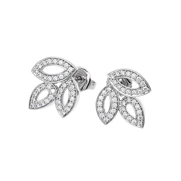 HW-EADPPO1MLC horse eye stud earrings, full of diamonds