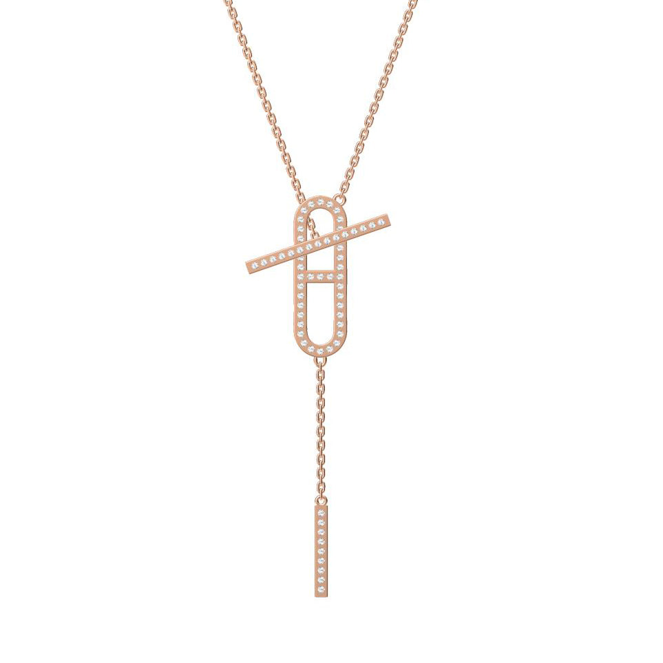 AiHshi-H148915B Full Diamond Single Long Day Necklace