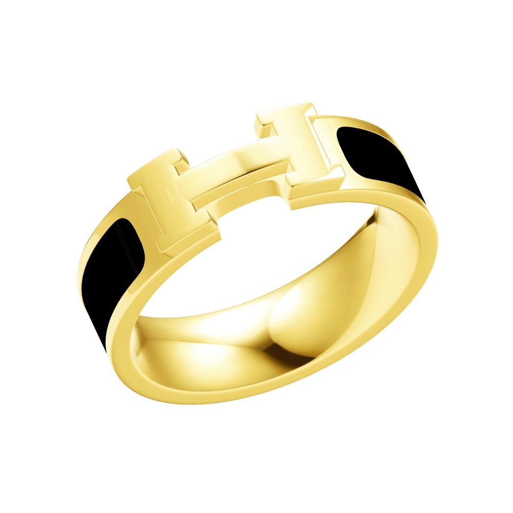 AiHshi-H145838 6mm light gold H glue ring 18#