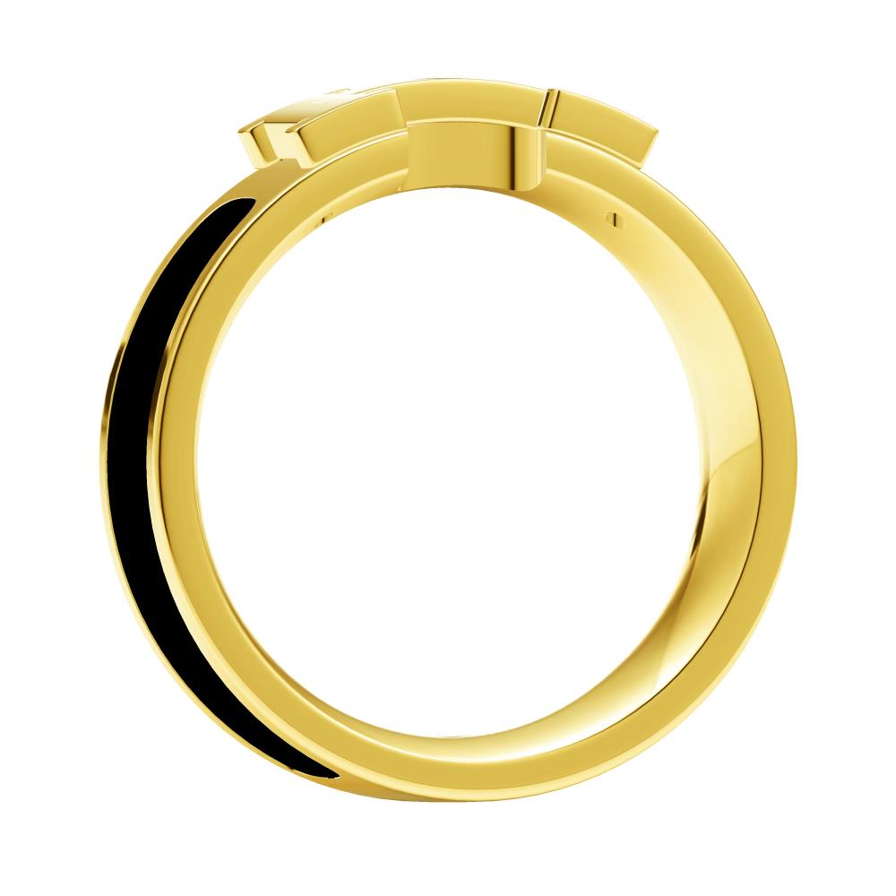 AiHshi-H145838 6mm light gold H glue ring 18#