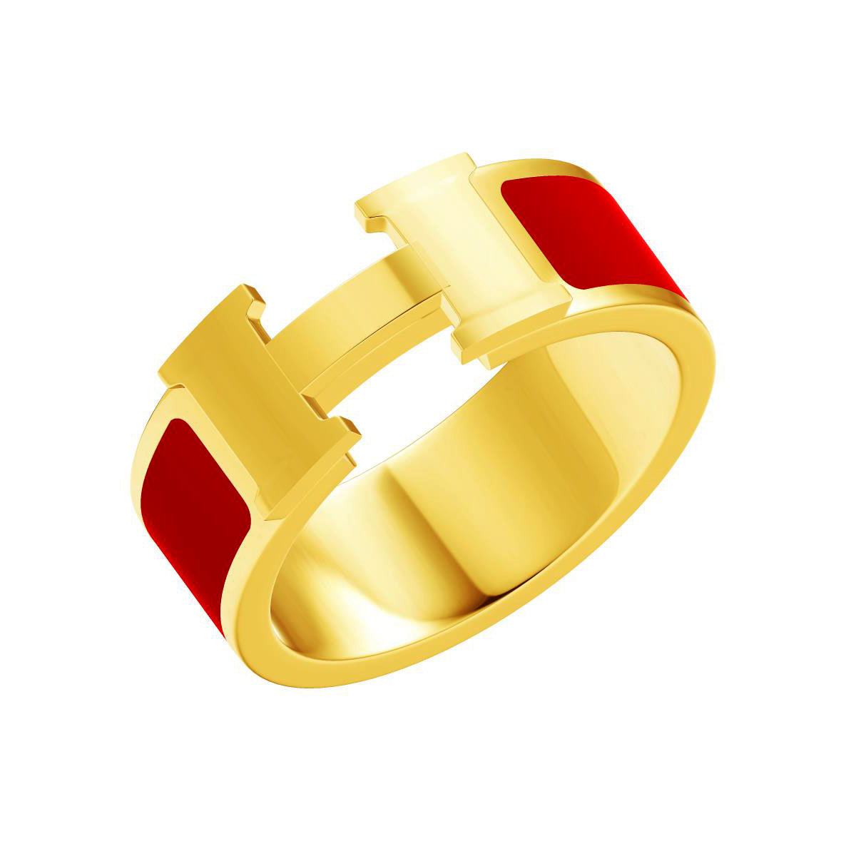AHS-H160752B 7.2mm light gold H glue wide arm ring 15#