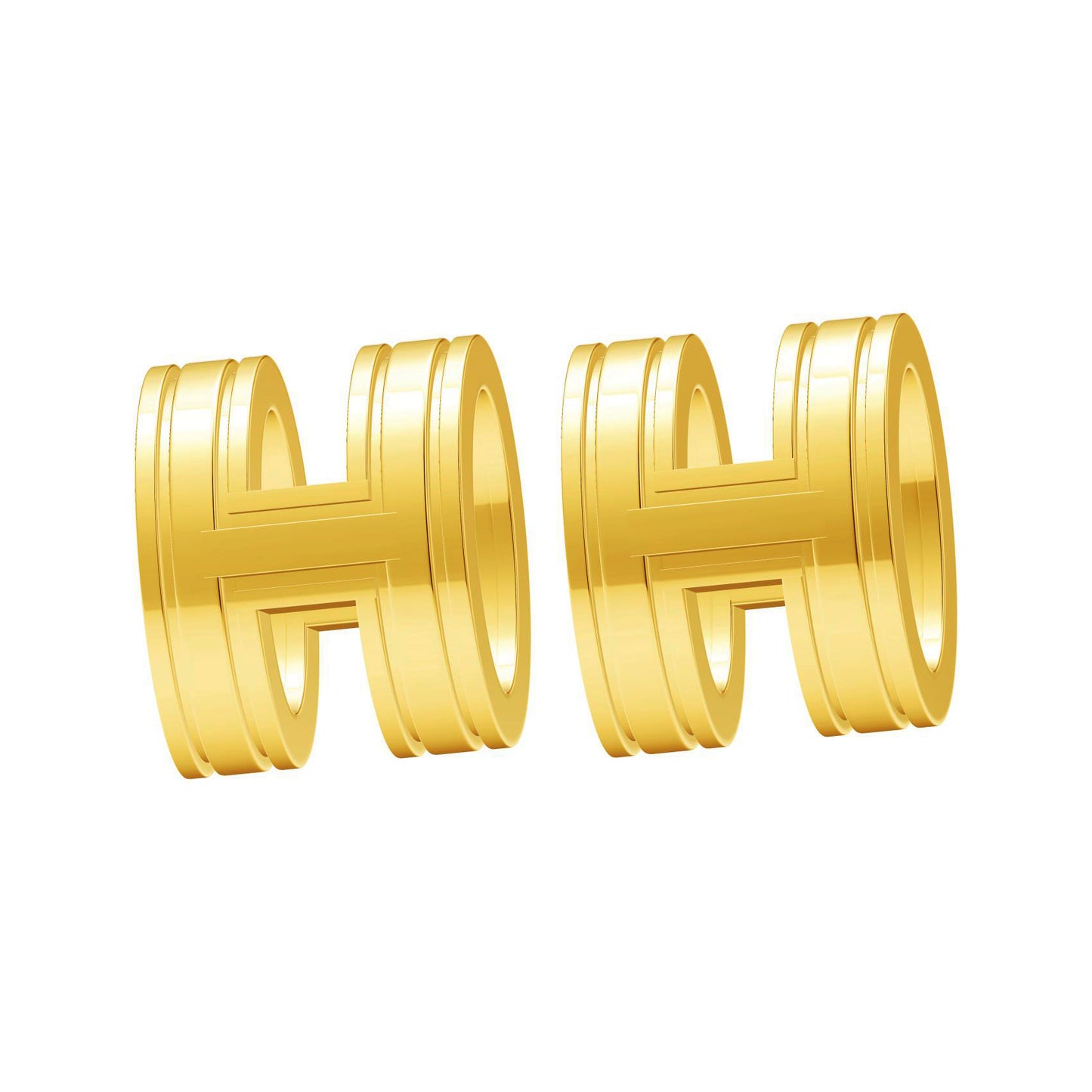 AMS-H415939 12x9.6mm letter egg-shaped H earrings