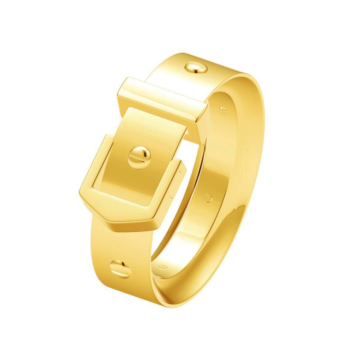 AiHshi-H141223B 6.5mm light gold belt ring 20#