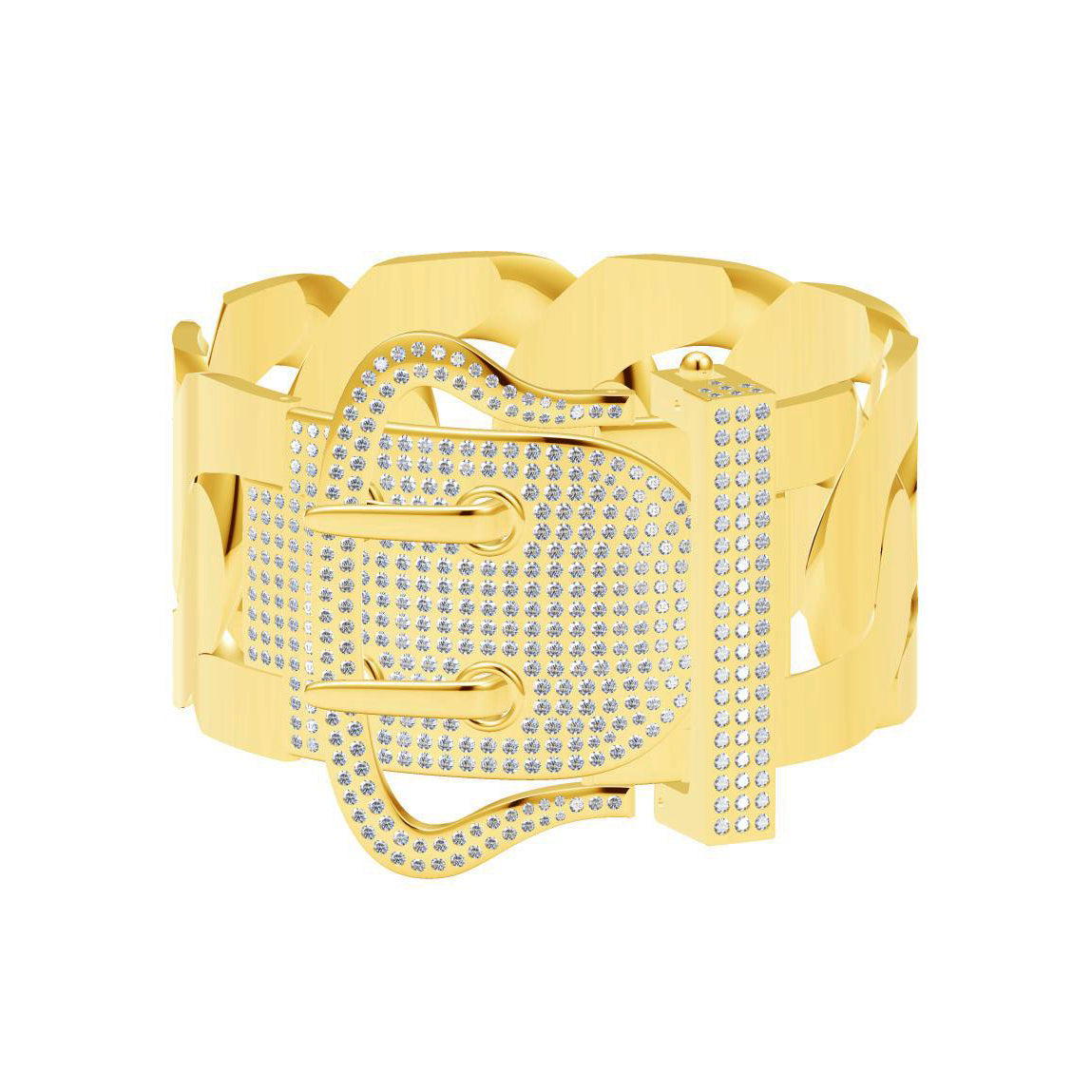 AiH Shi-H143730B Diamond Belt Bracelet Double Breasted #7 Inch