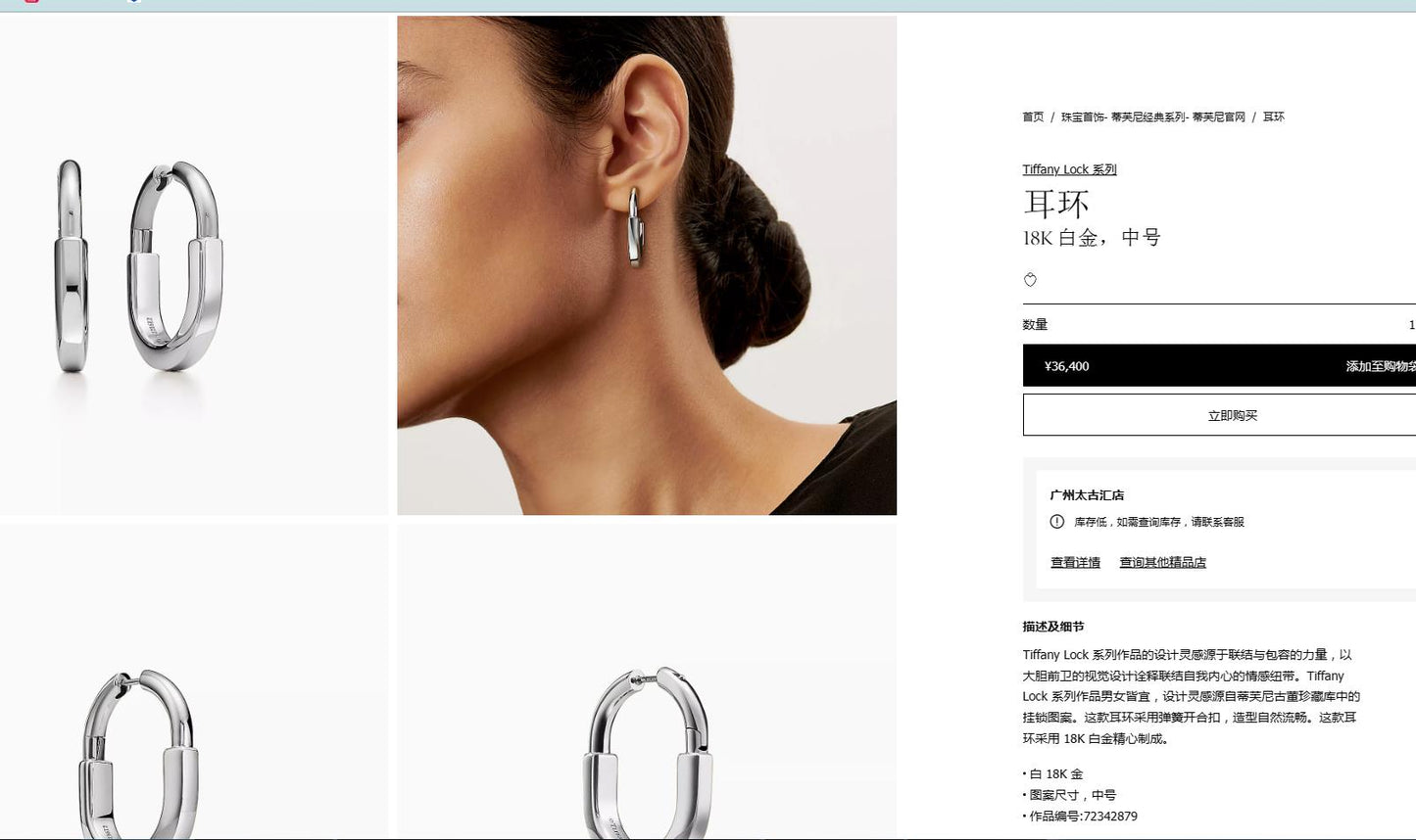 TIF-72342852 medium lock earrings