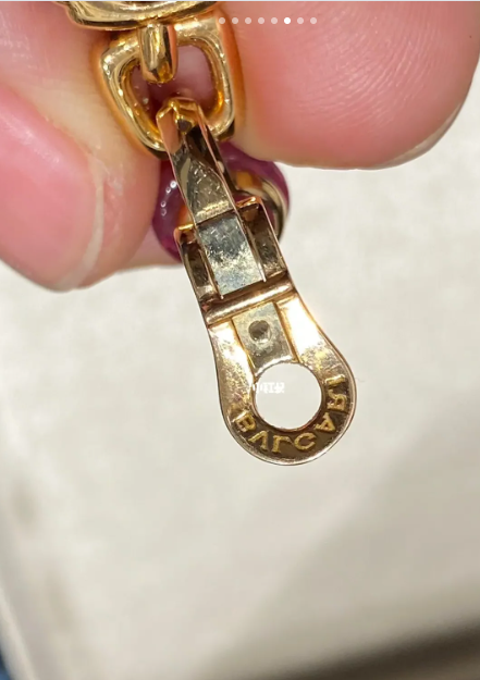 BGL-349552-OR856908 Peach tip tourmaline chalcedony earrings