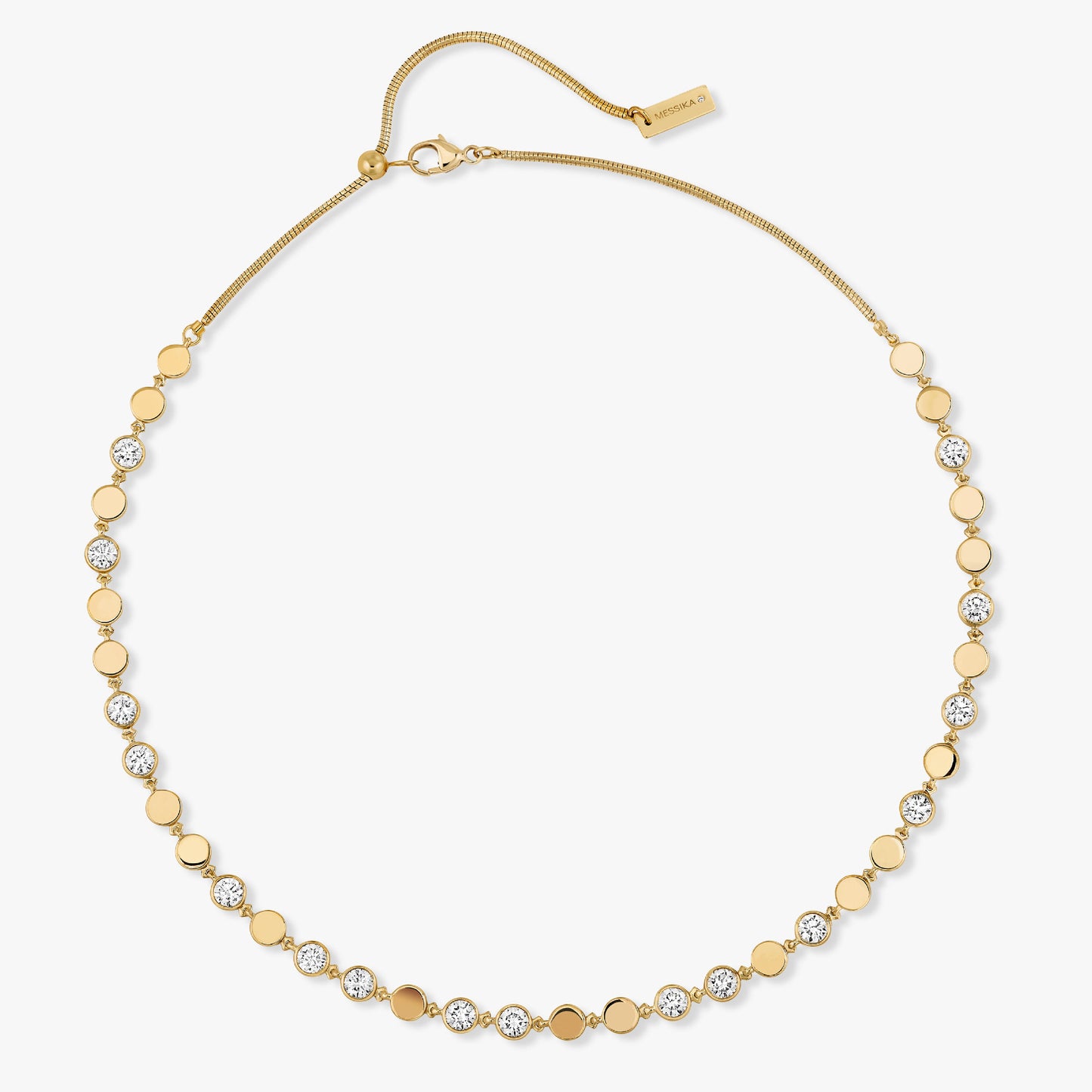 MSK-12483 Large blister inlaid disc necklace