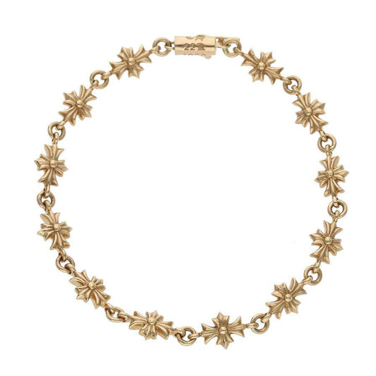 KLX-SZ713486 ten light gold cross frame bracelet