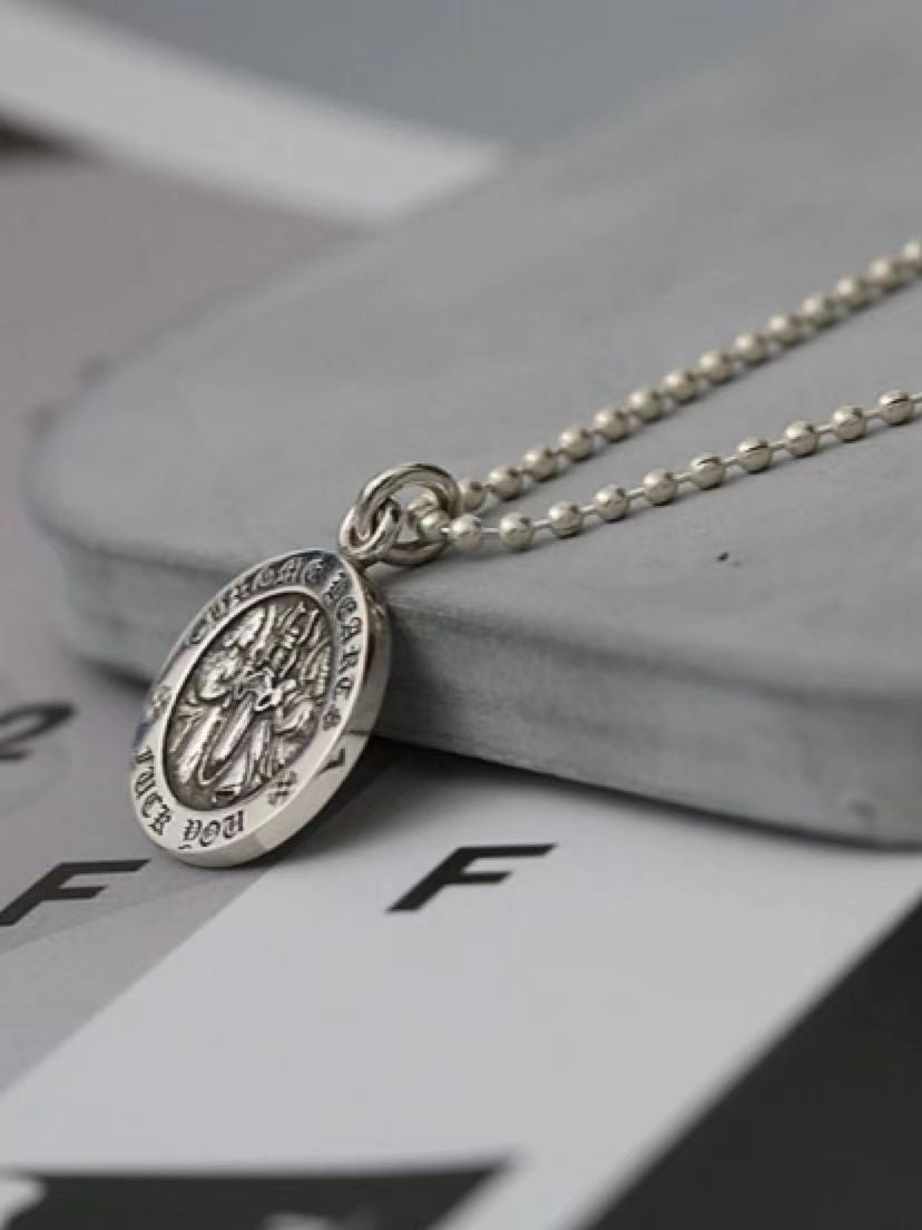 KLX-CH231014 Round Angel Disc Pendant