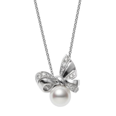 YMB-268163 Pearl Bow Pendant Pearl 8.2mm
