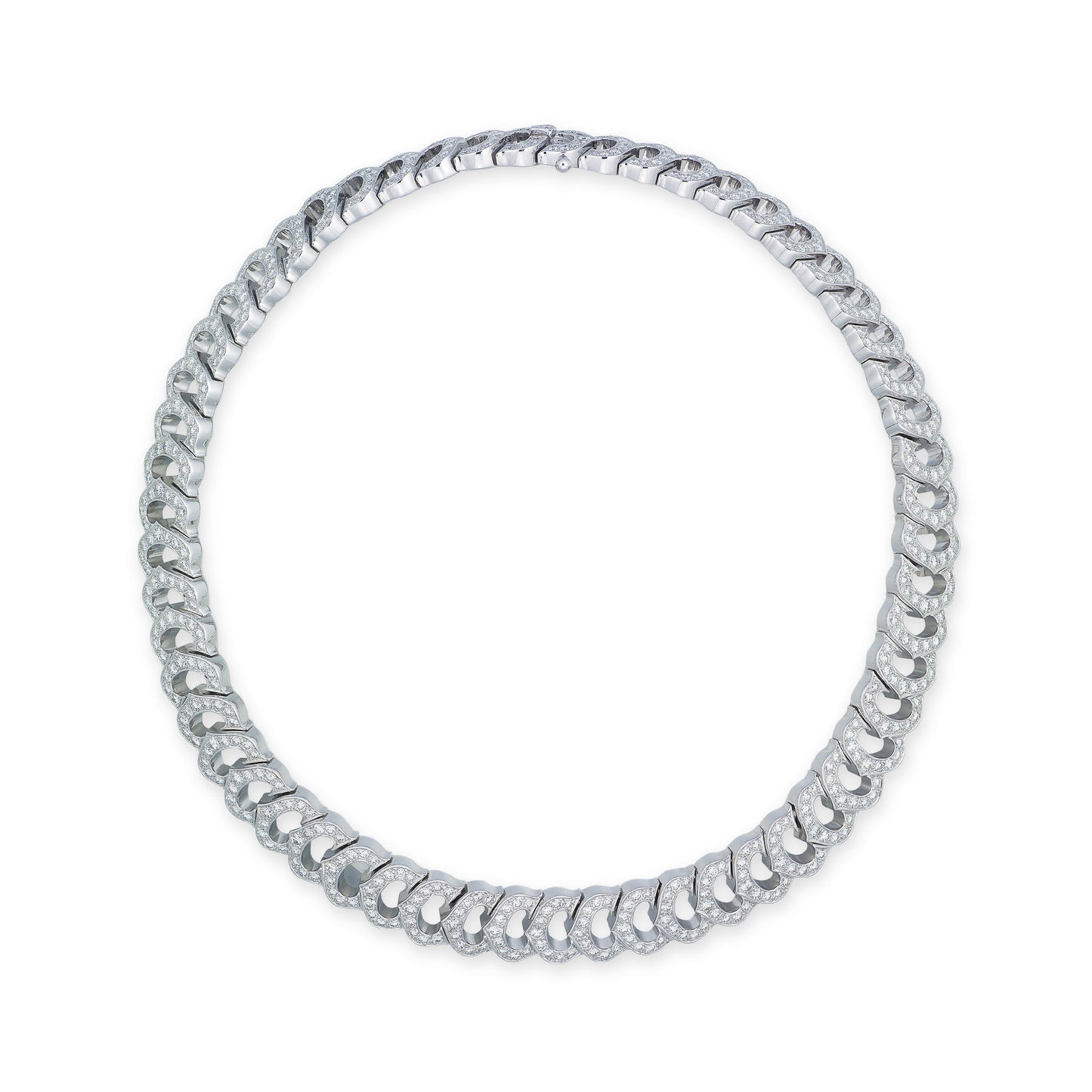 KDY-773665 Full Diamond C Heart Shape Necklace