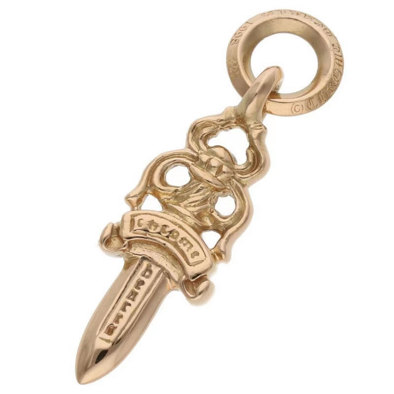 KXL-CH851704 three-dimensional ancient sword pendant with diamonds on one side and characters on the other