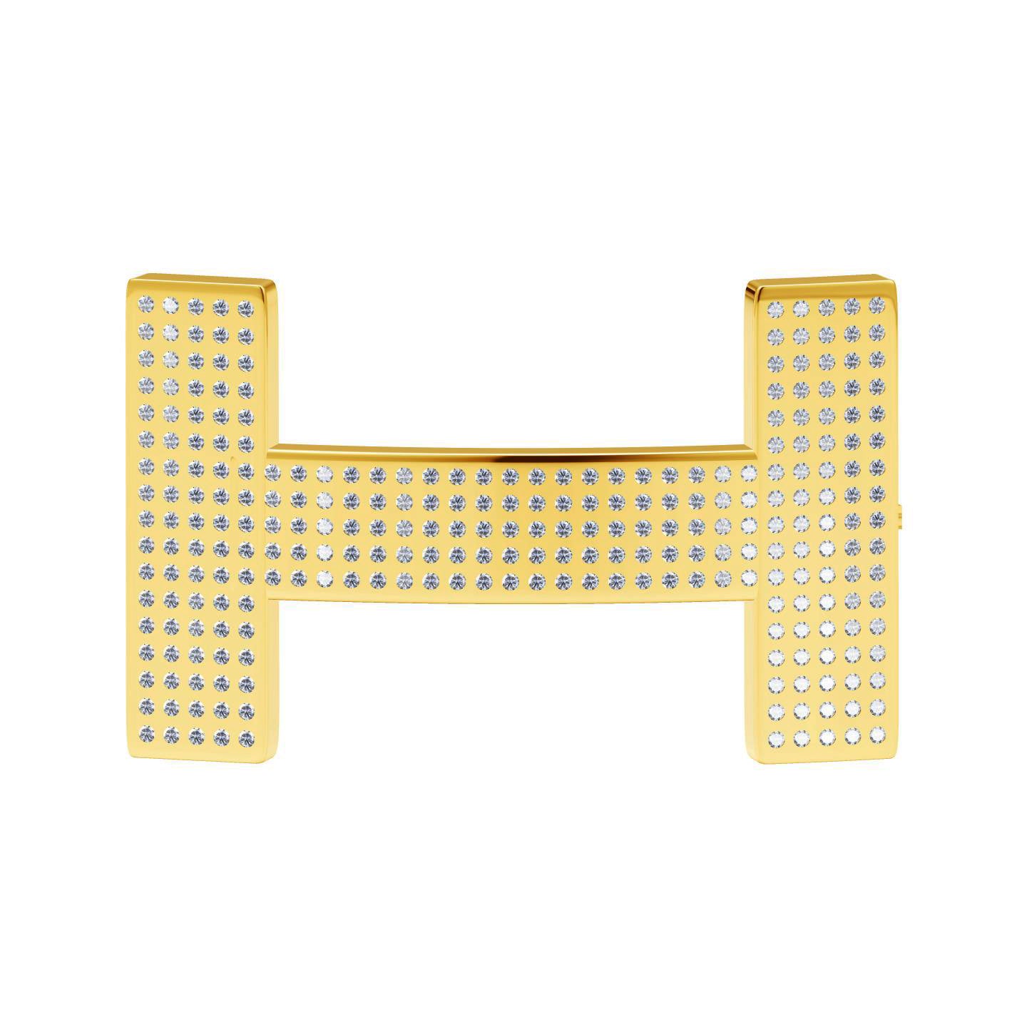 AiHshi-H275706T full diamond H belt buckle