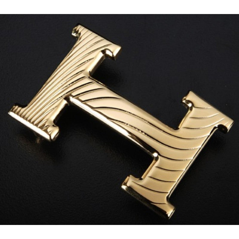 AiHshi-H240933T light gold corrugated line H belt buckle