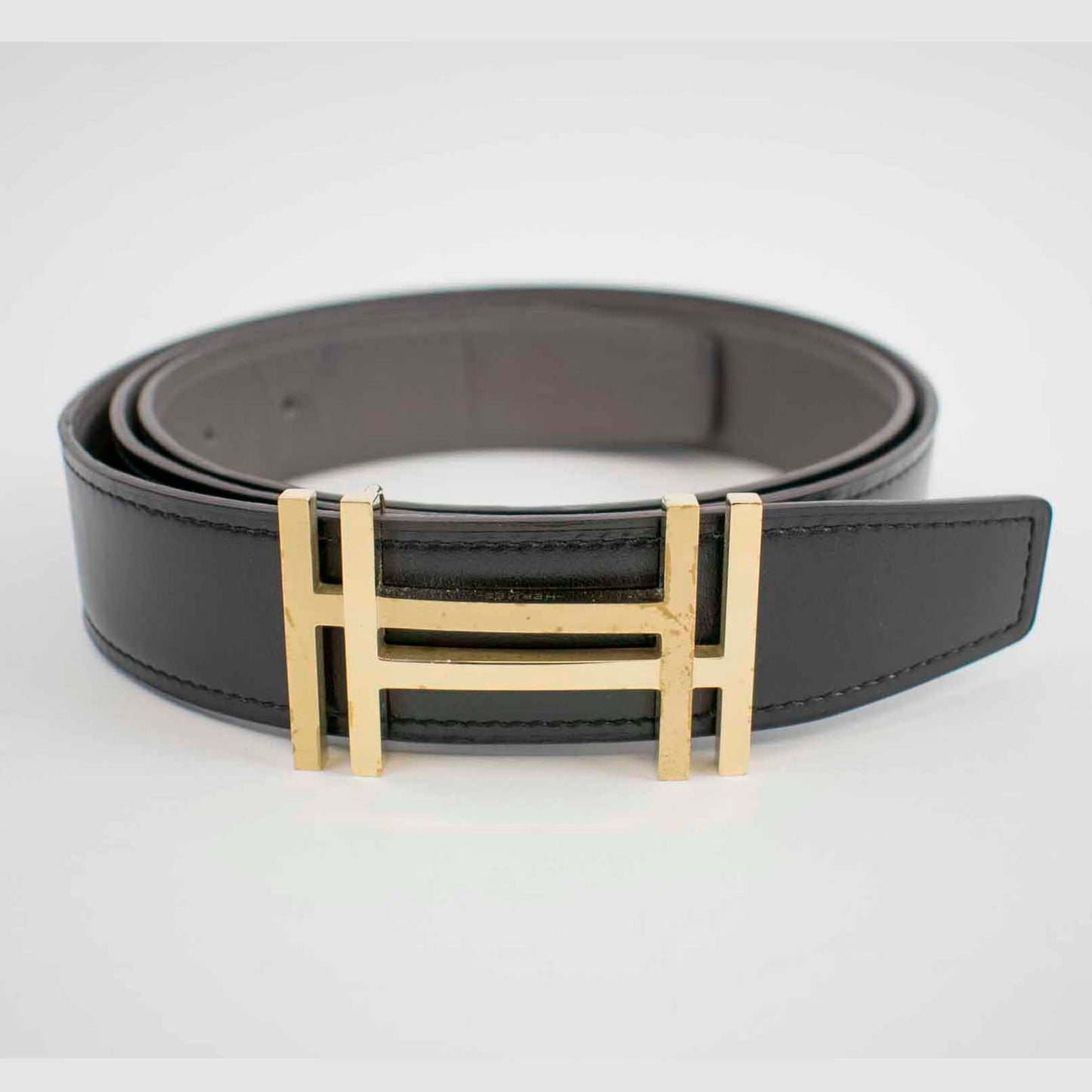 AMS-H70684 light gold double H belt buckle